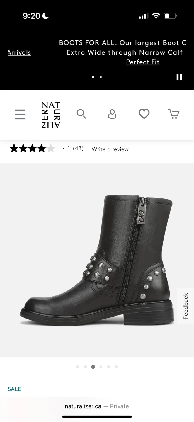 Naturalizer Black Leather Studded Buckle Boots - photo 3
