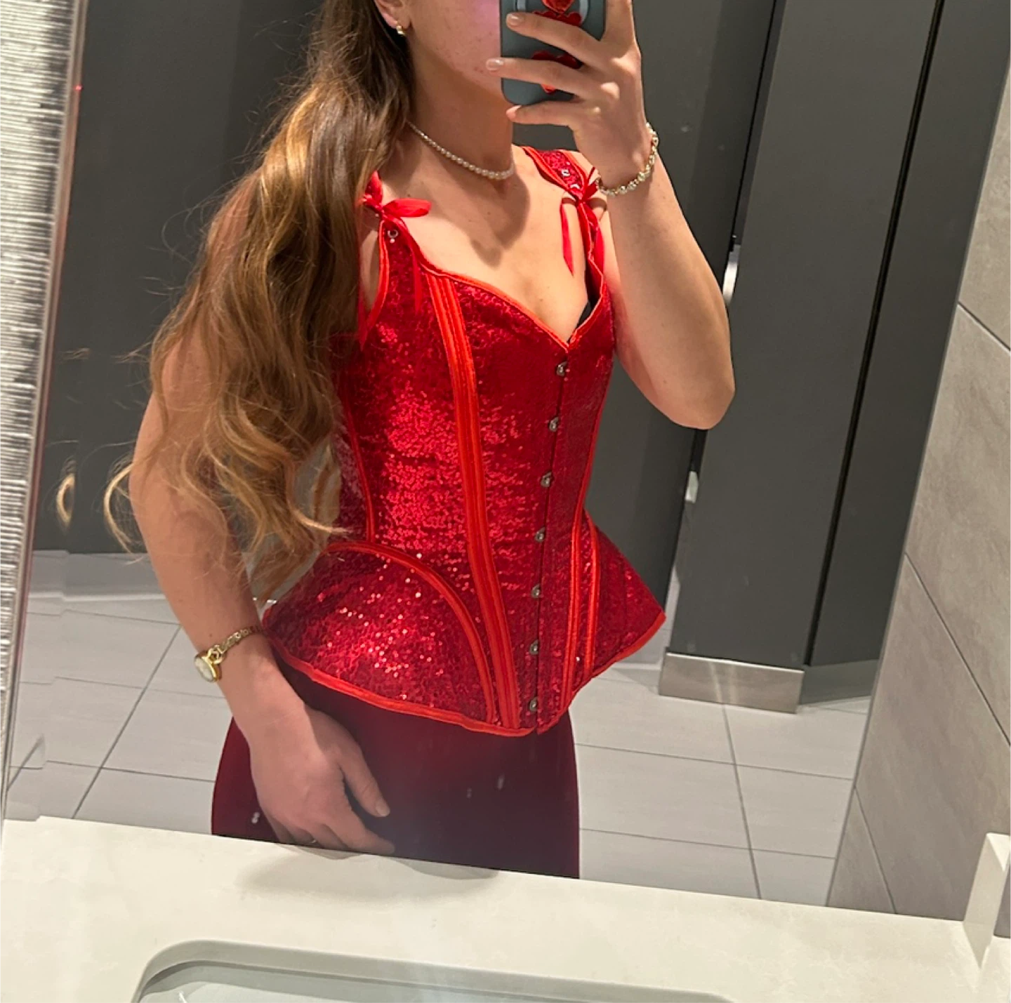Red Sequin Corset - photo 2