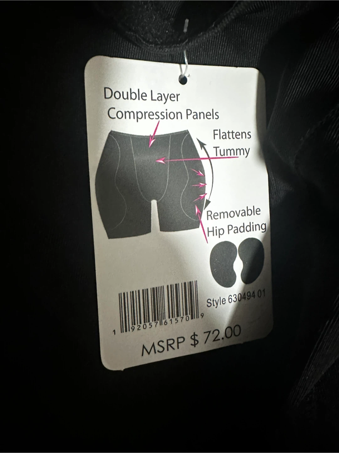 Women's Padded Hip Shapewear Short - Black, Size L - photo 3