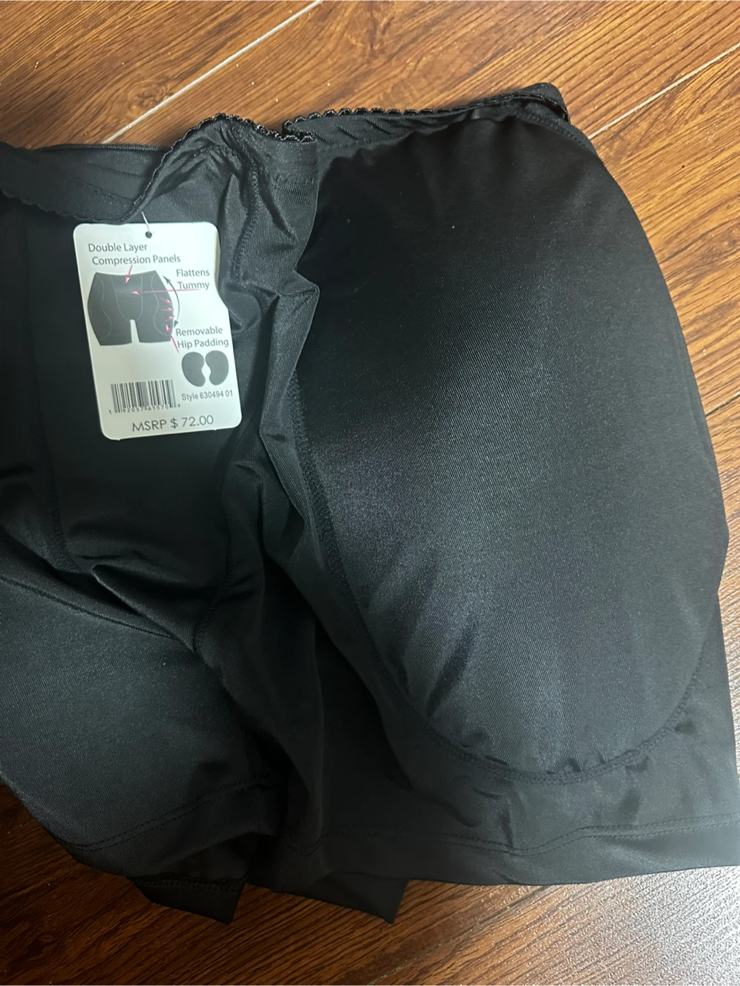 Women's Padded Hip Shapewear Short - Black, Size L - photo 2