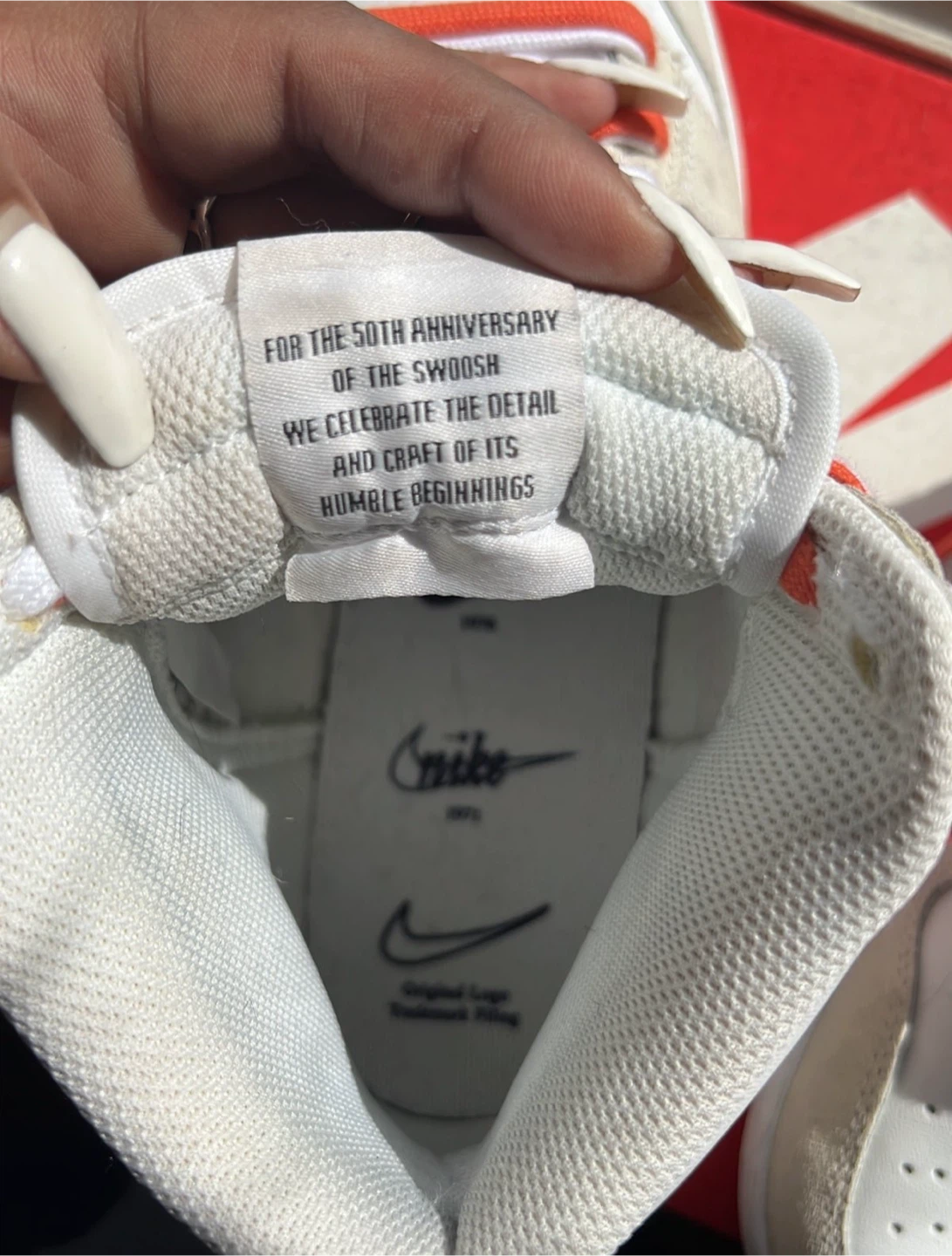Nike Dunk High "First Use" Sneakers Orange White - photo 4