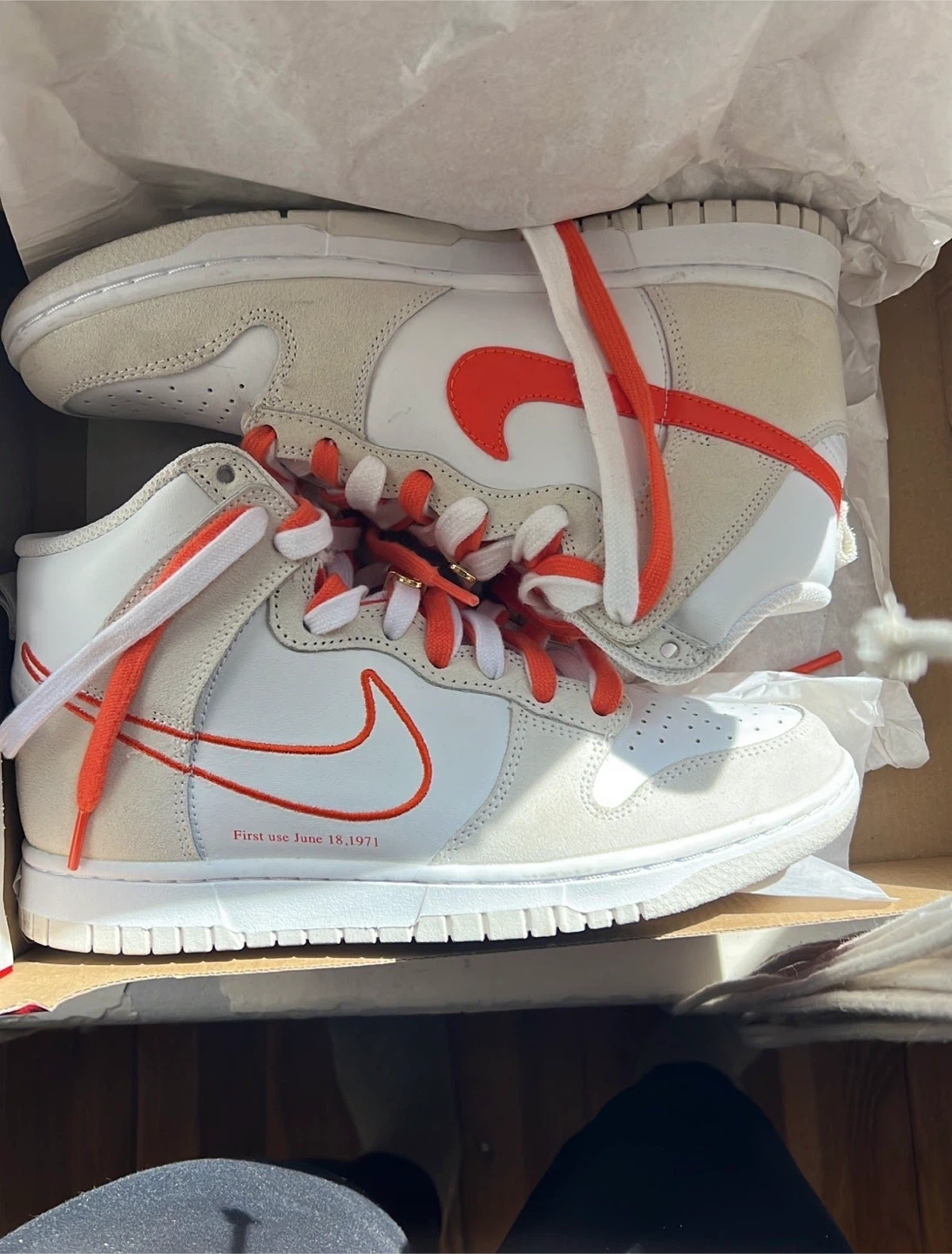Nike Dunk High "First Use" Sneakers Orange White
