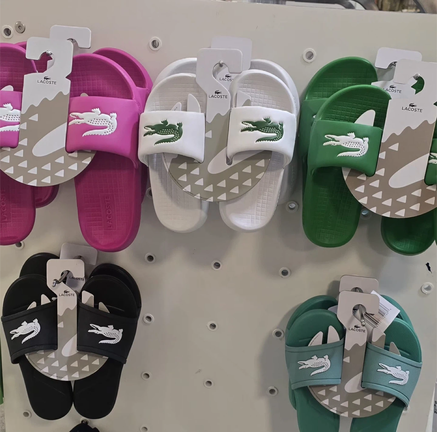 Lacoste Slides - Pink, White, Green, Black, Teal Ki