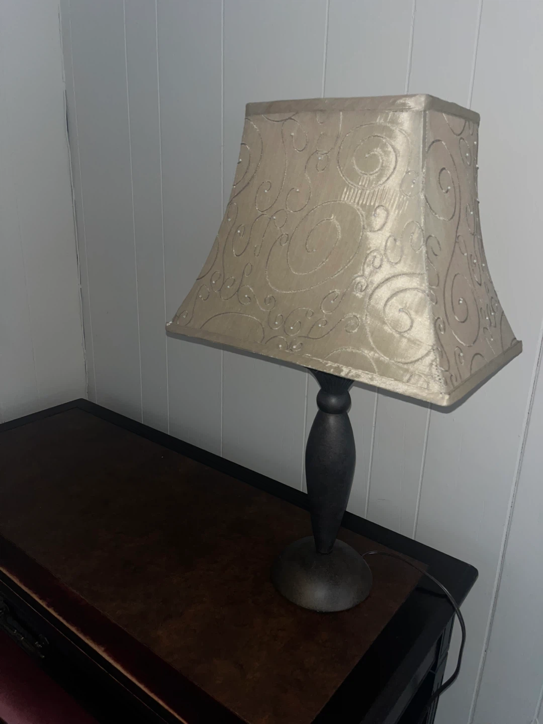 Decorative Table Lamp with Swirl Pattern Shade - photo 2