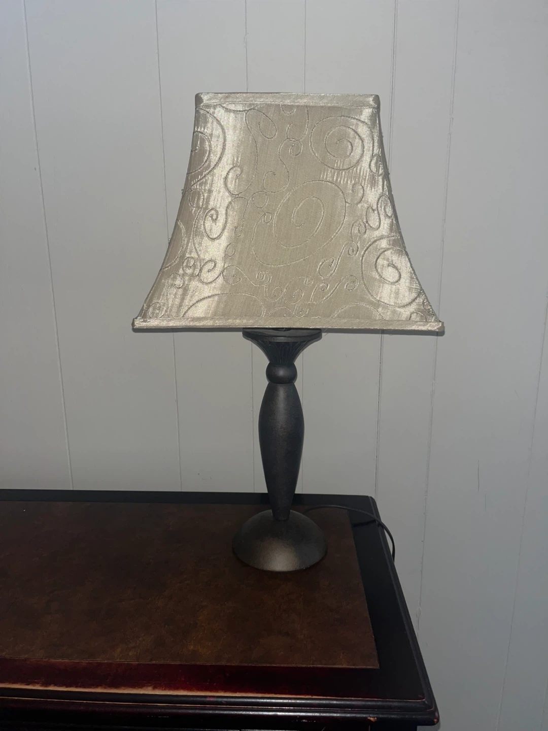 Decorative Table Lamp with Swirl Pattern Shade
