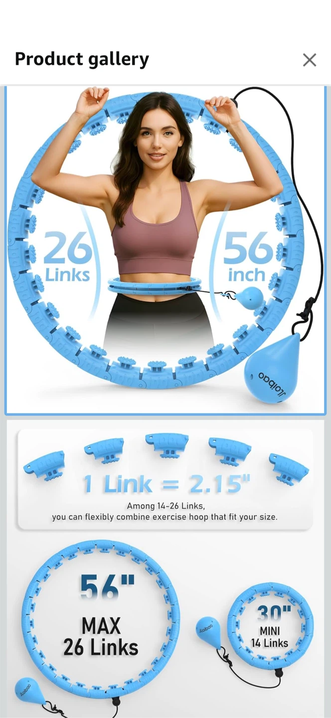 Adjustable Smart Hula Hoop - Sky Blue - photo 3