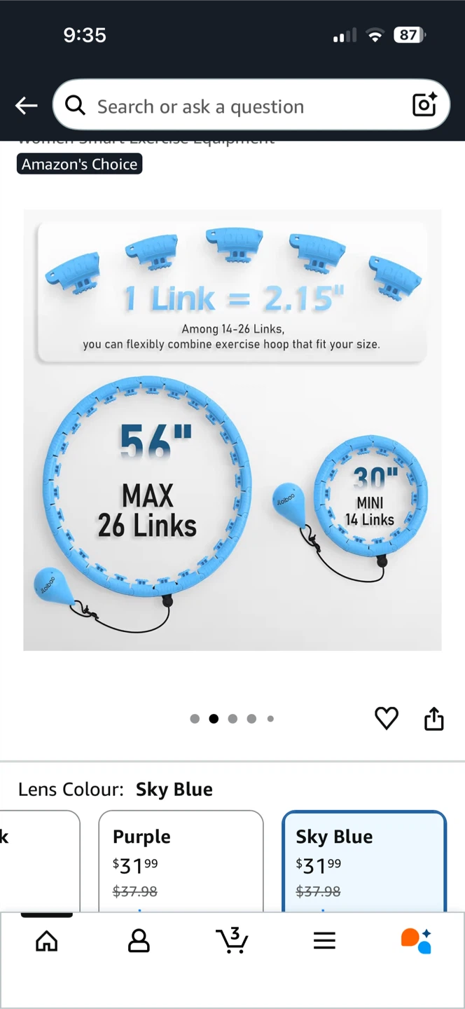 Adjustable Smart Hula Hoop - Sky Blue - photo 2