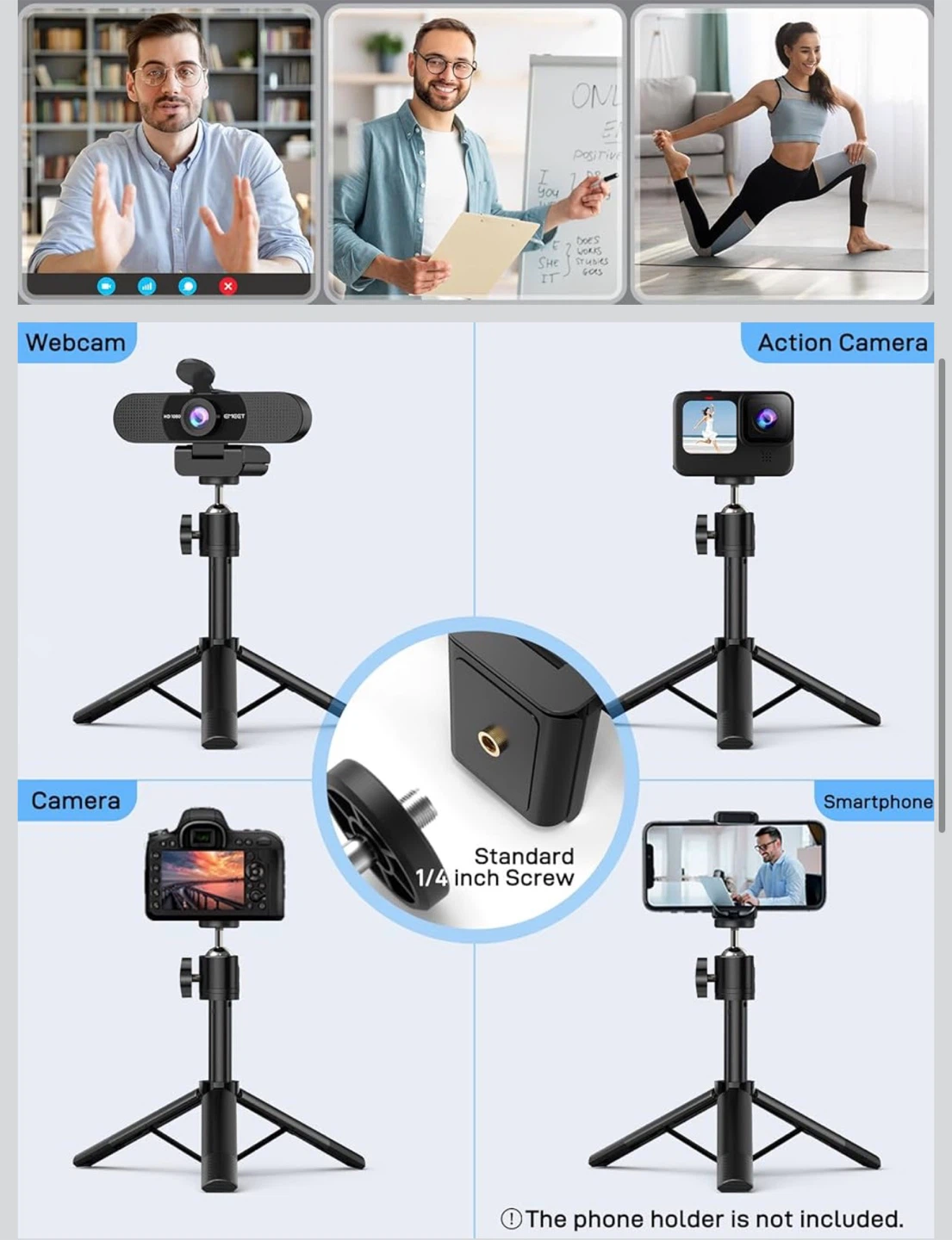 EMEET C960 1080p Webcam with Tripod and Privacy Cover - photo 3
