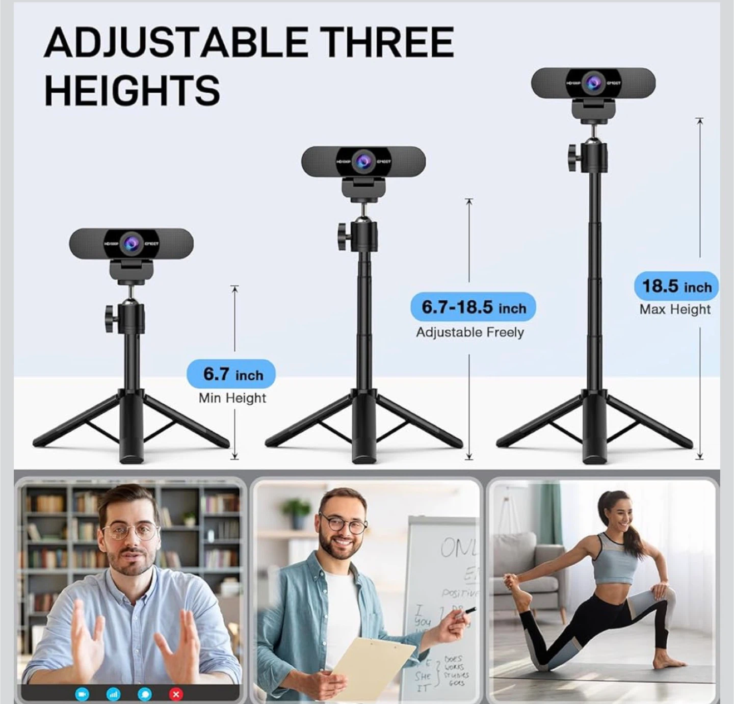 EMEET C960 1080p Webcam with Tripod and Privacy Cover - photo 2