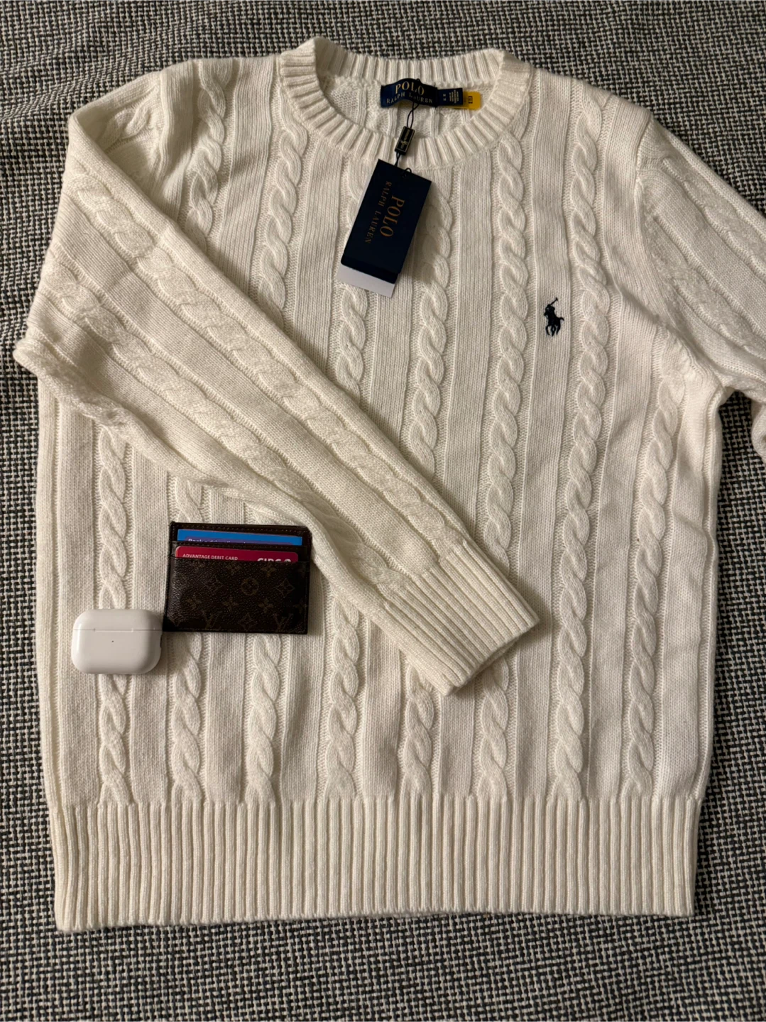 Polo Ralph Lauren Cream Cable Knit Sweater - Size M