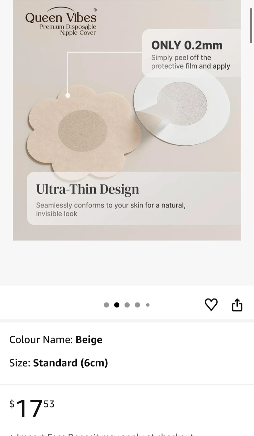QueenVibes 40 Pcs Beige Nipple Covers - Standard Size