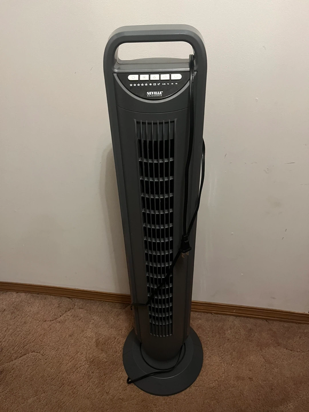Seville Classics Grey Tower Fan