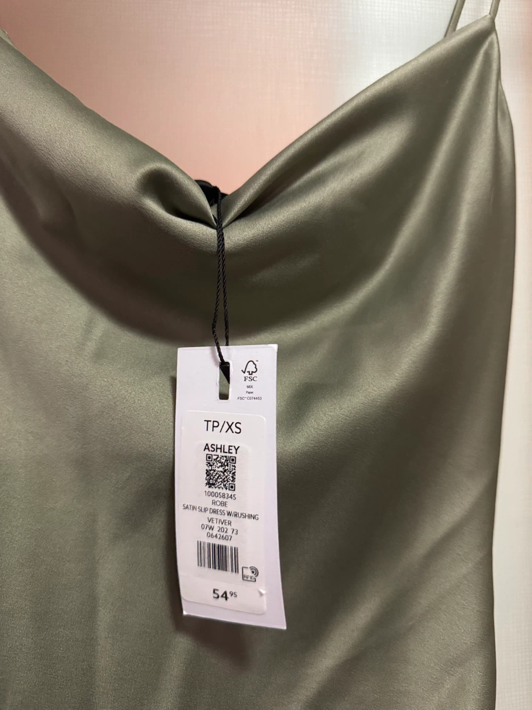 [BRAND NEW] TP/XS Satin Slip Dress w/ Rushing - photo 3