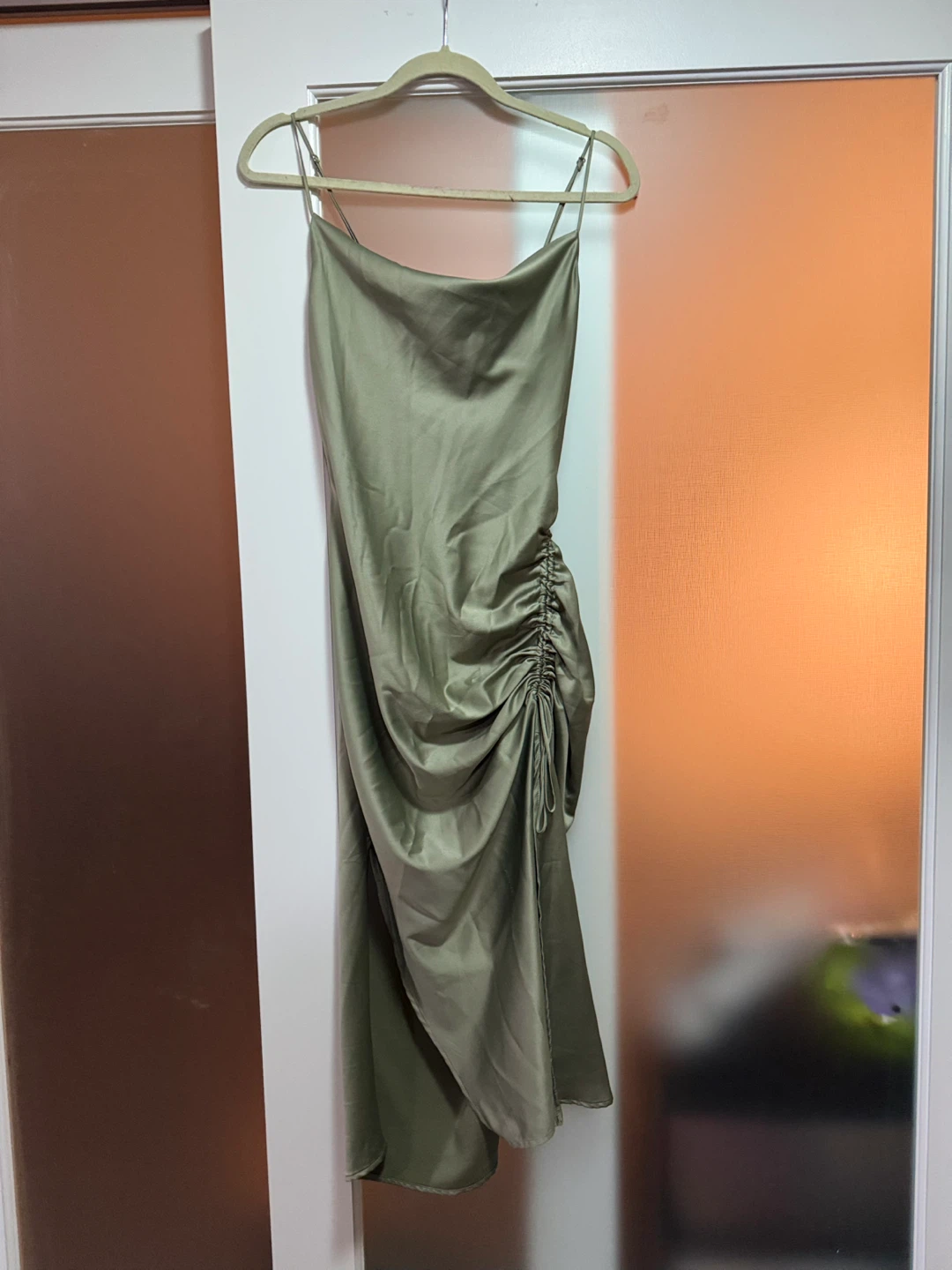 [BRAND NEW] TP/XS Satin Slip Dress w/ Rushing