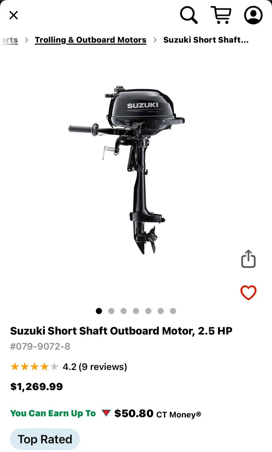 Suzuki 2.5 HP Short Shaft Outboard Motor