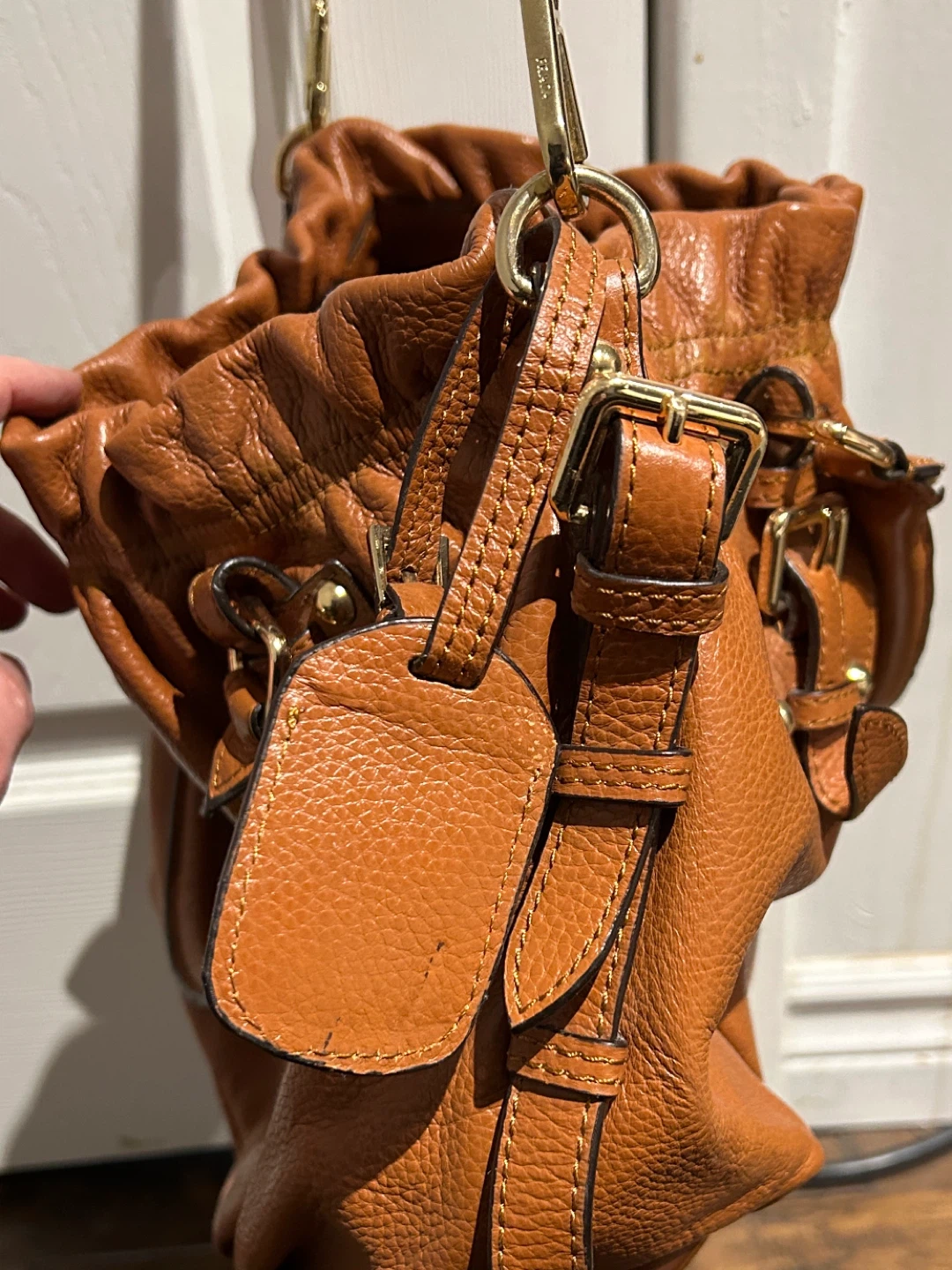 Prada Brown Leather Drawstring Shoulder Bag - photo 4