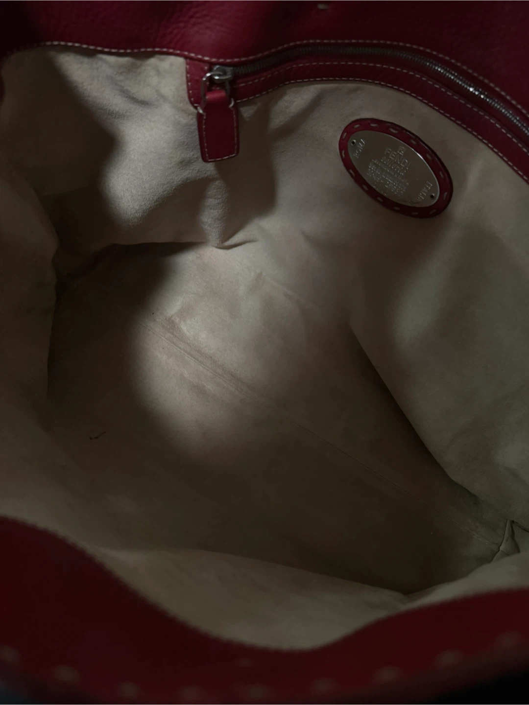 Vintage Fendi Roma Tote Bag - Red Leather - photo 2
