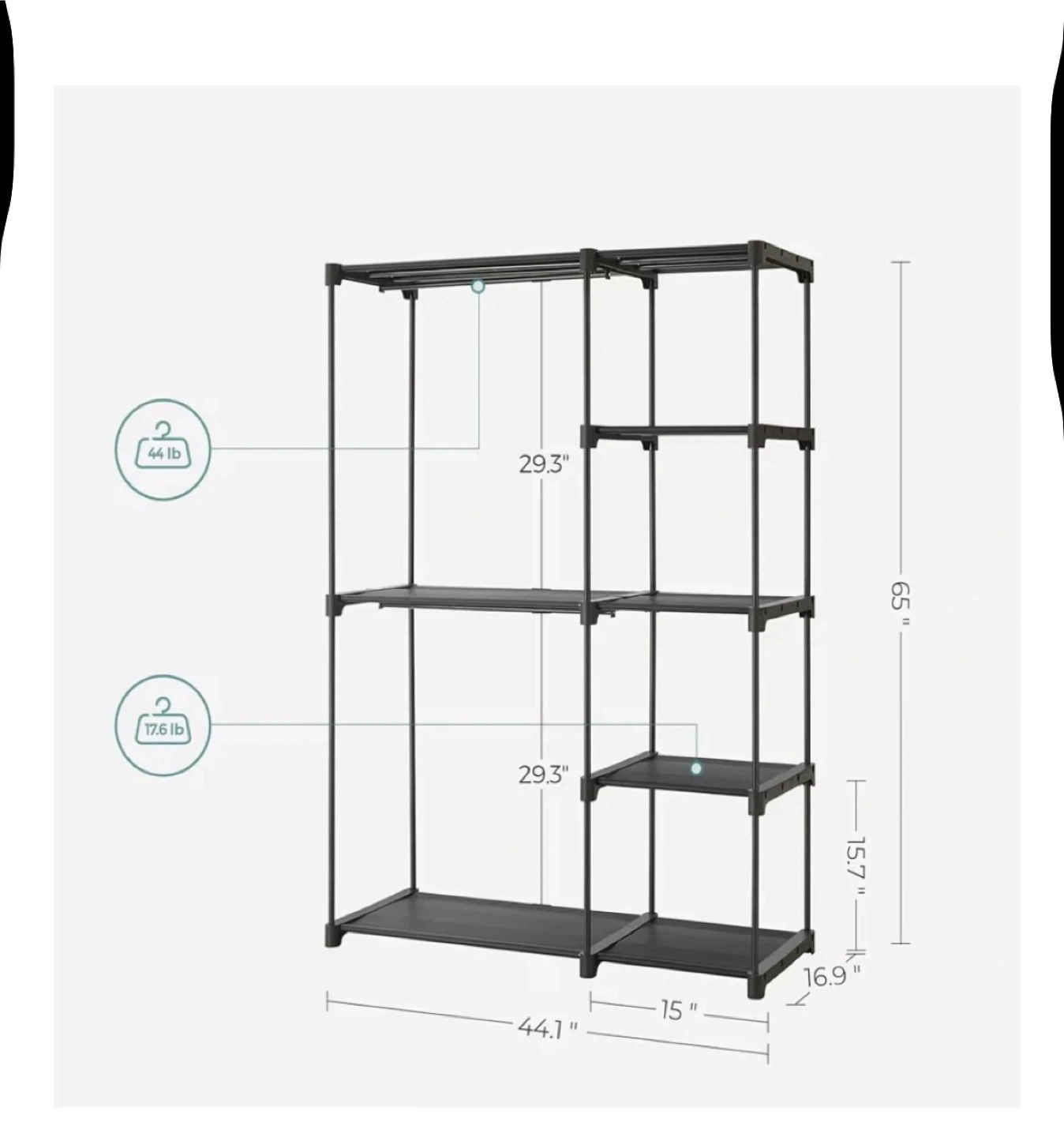 Portable Clothing Rack Wardrobe Organizer - photo 3
