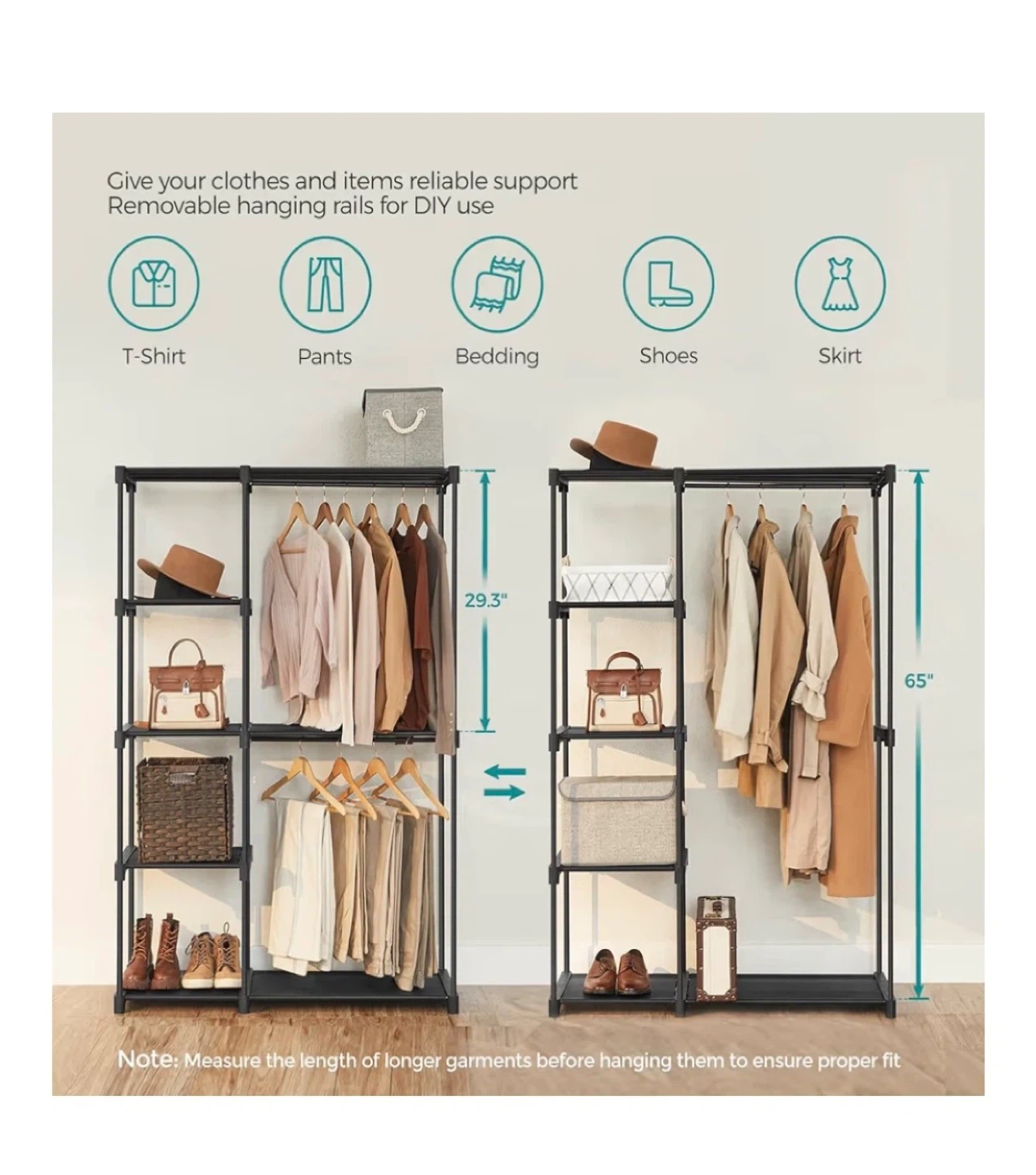 Portable Clothing Rack Wardrobe Organizer - photo 2