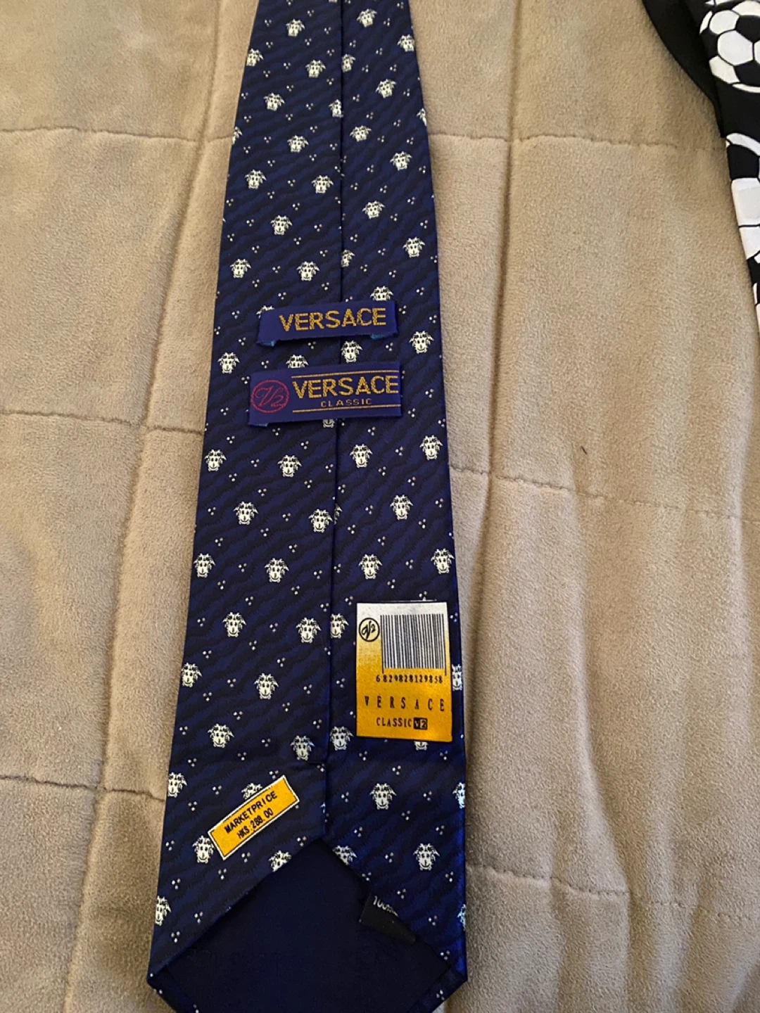 Versace Classic Blue Medusa Print Silk Tie - photo 2