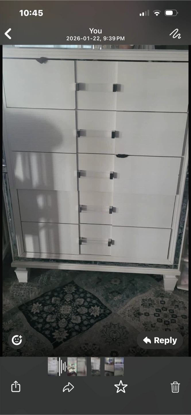 White Mirrored 6-Drawer Dresser - photo 3