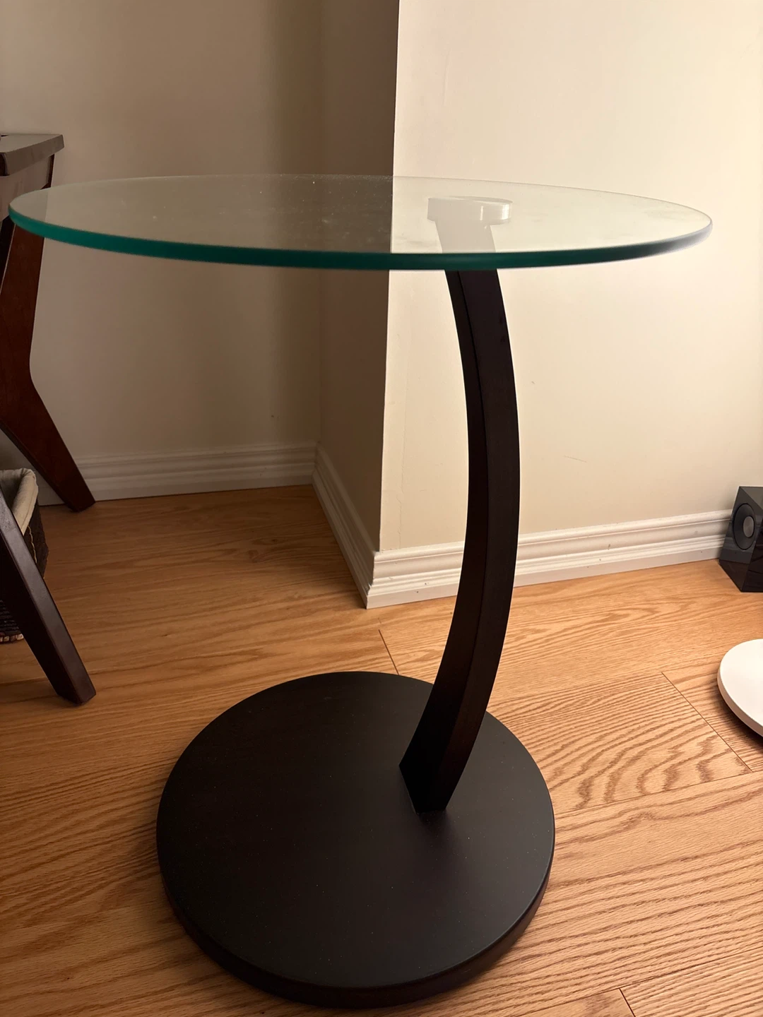Glass Top Round Side Table