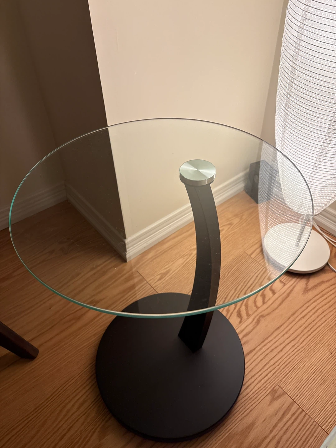 Glass Top Round Side Table - photo 2