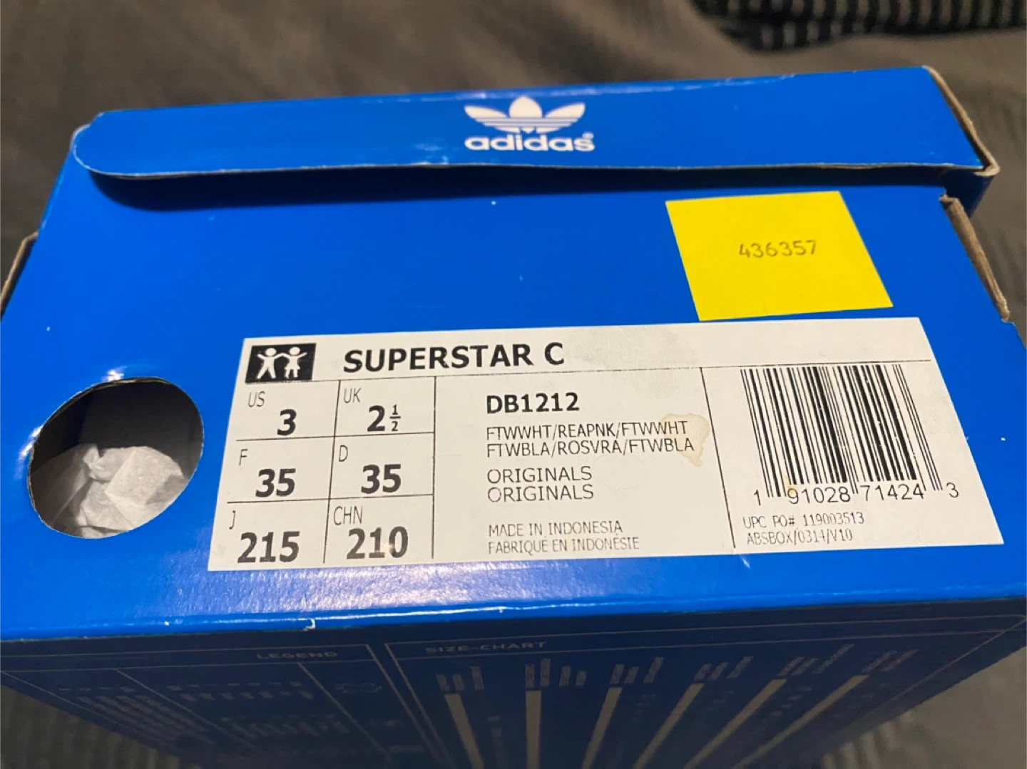 Adidas Superstar Kids Shoes White/Pink Size 3 - photo 5