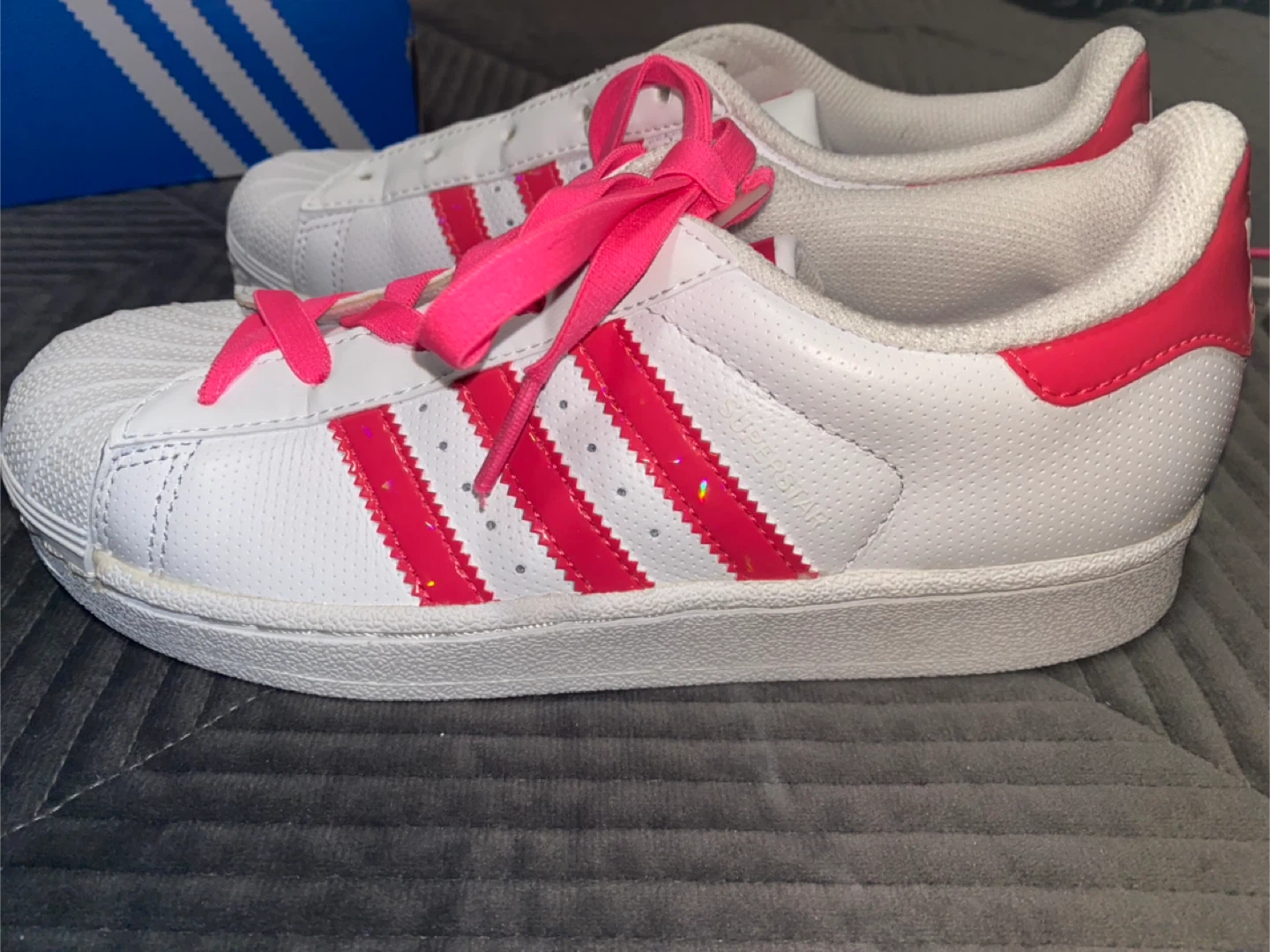 Adidas Superstar Kids Shoes White/Pink Size 3 - photo 3