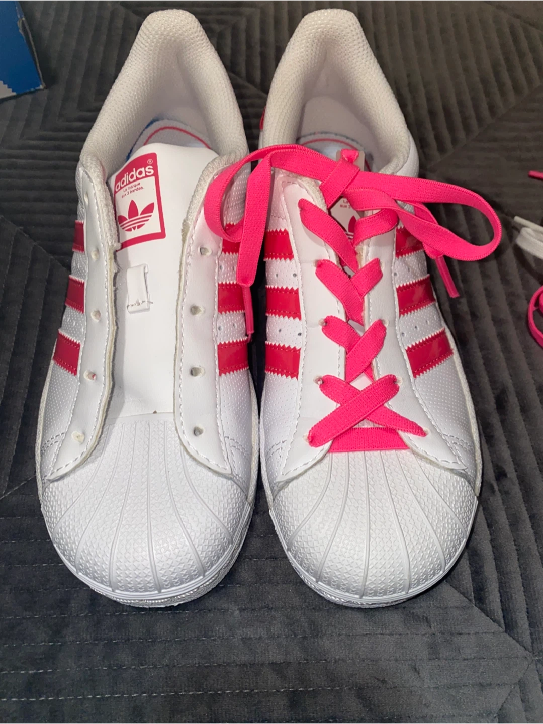 Adidas Superstar Kids Shoes White/Pink Size 3