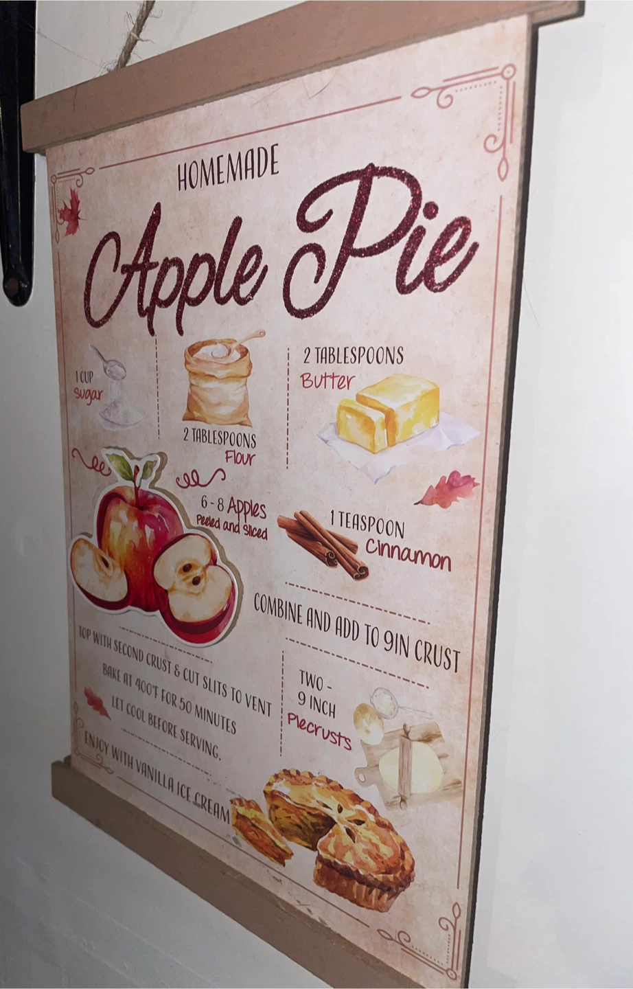 Homemade Apple Pie Recipe Wall Art