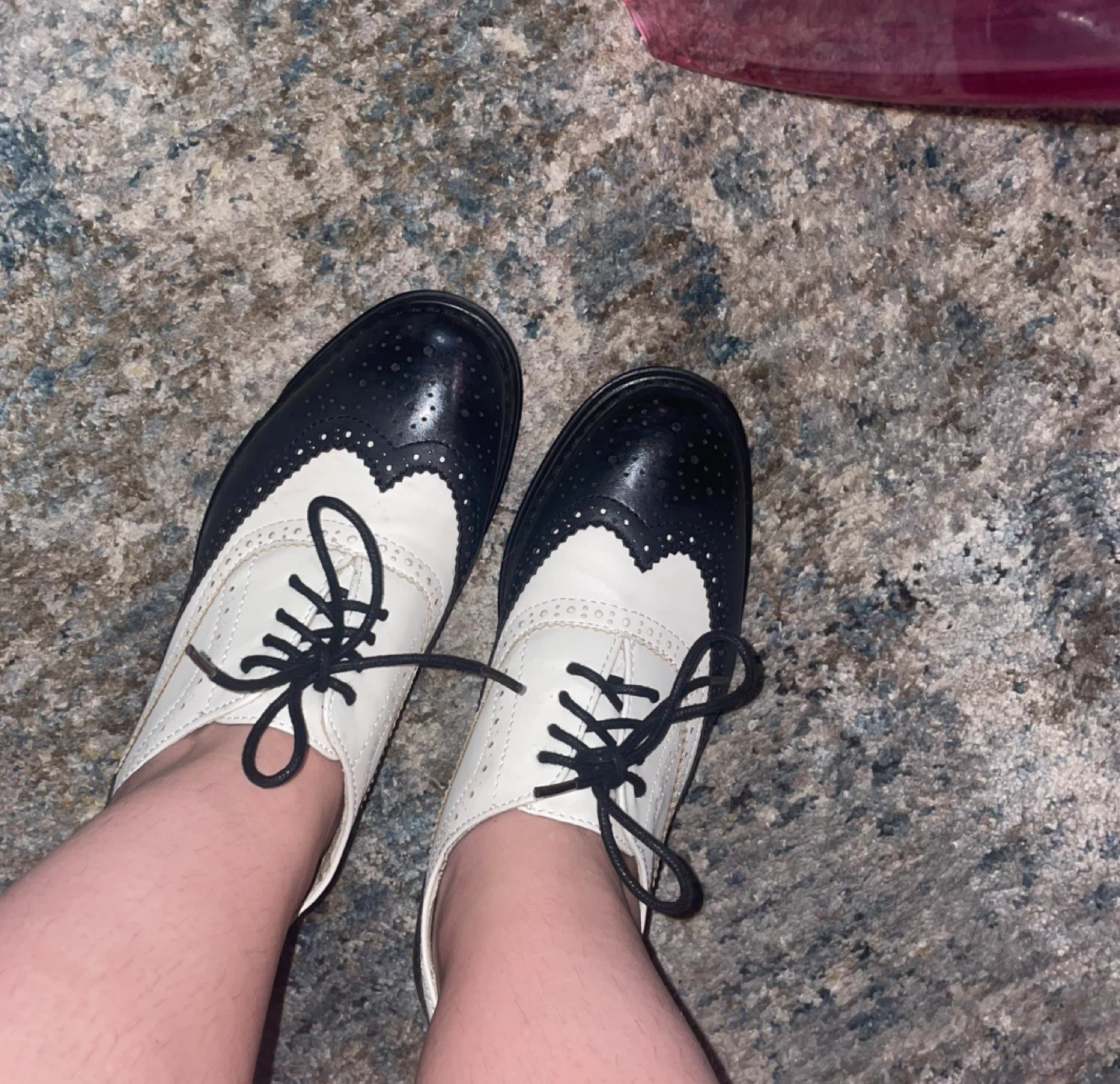 Brogue Wingtip Oxford Shoes - Black & White - photo 2