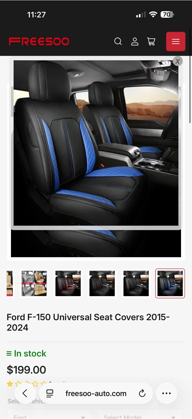 Black and Blue Faux Leather Car Seat Covers - photo 4