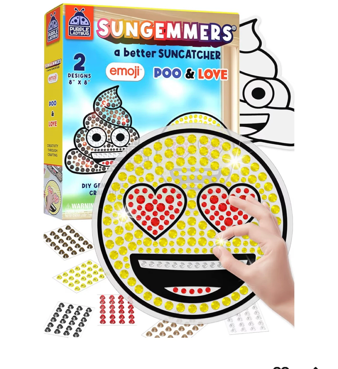 Sungemmers Emoji Love & Poo Sun Catcher Craft Kit