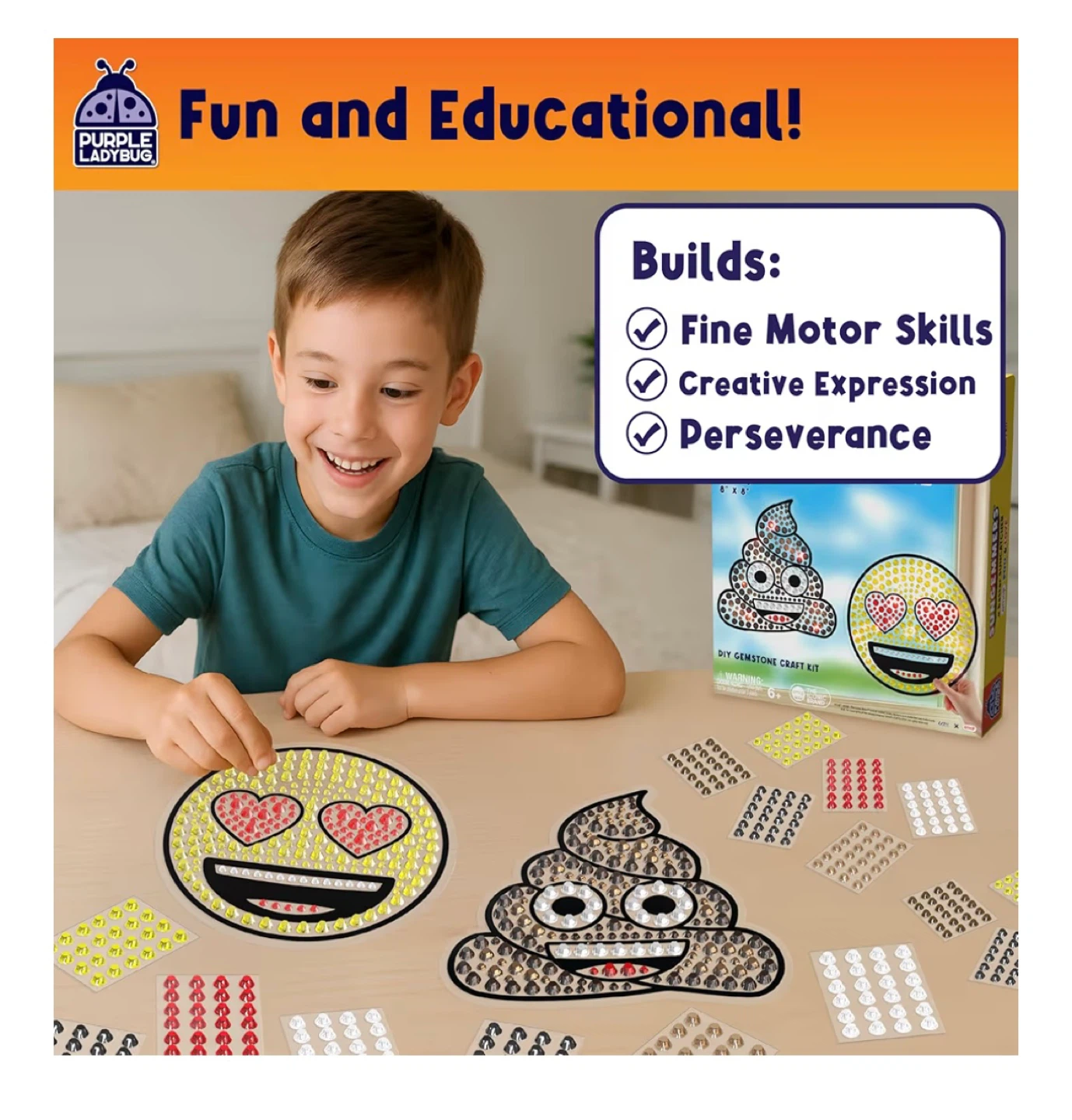 Sungemmers Emoji Love & Poo Sun Catcher Craft Kit - photo 3