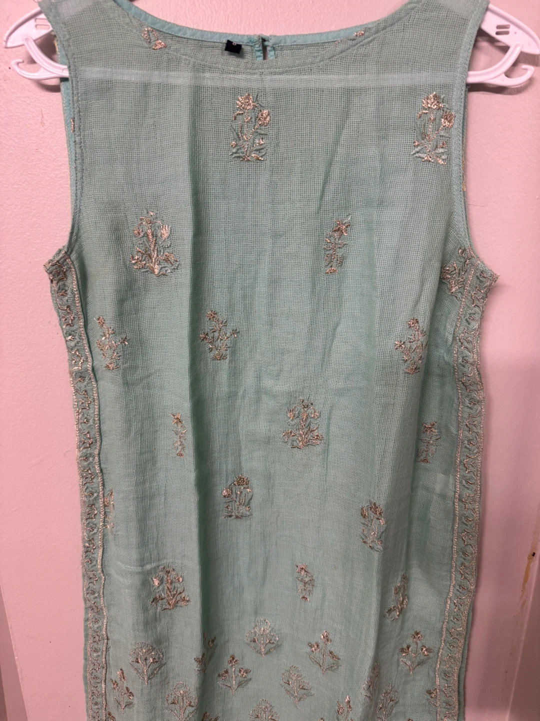 3pcs Mint Green Embroidered Sleeveless Tunic - photo 4