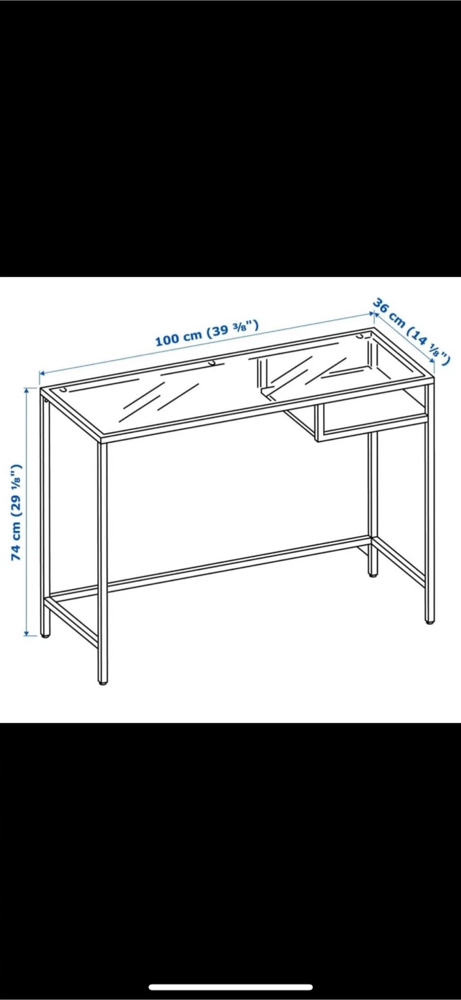 MUST GO TODAY! IKEA Desk with Glass Top - photo 2