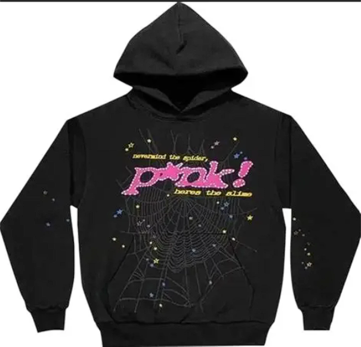Black "pink!" Sp5der hoodie