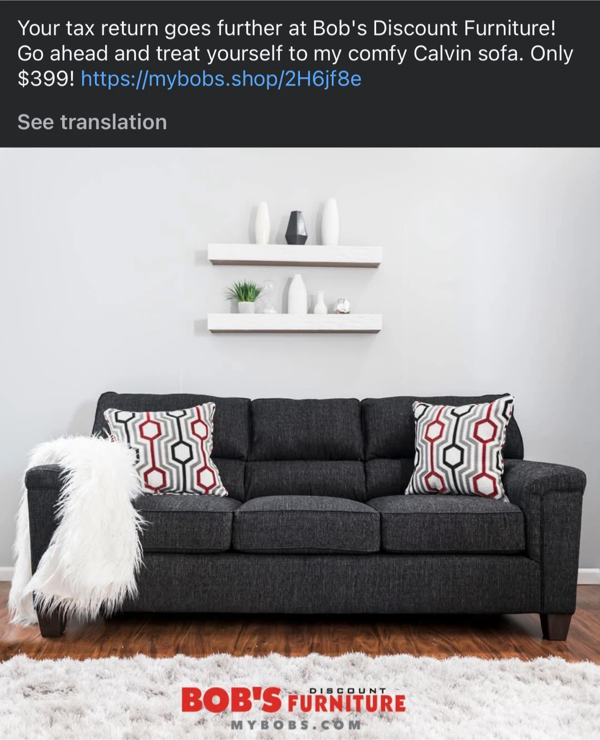 Sofá Loveseat in Black living Room - photo 4