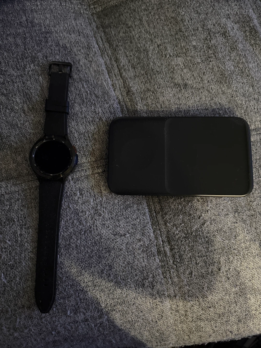 Samsung Galaxy Watch 4 with dual wireless charger