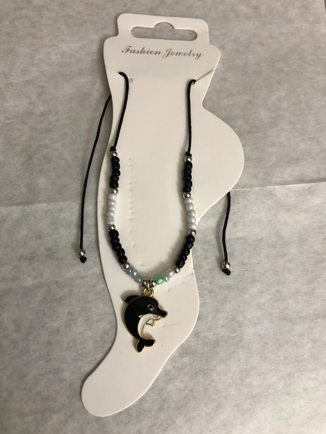 Beaded Dolphin Ankle Bracelet