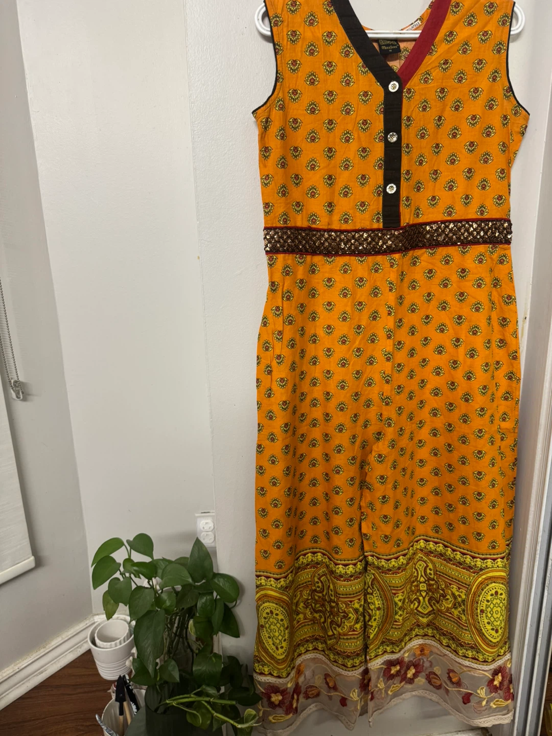 MissSoni Orange Floral Print Jumpsuit Size M