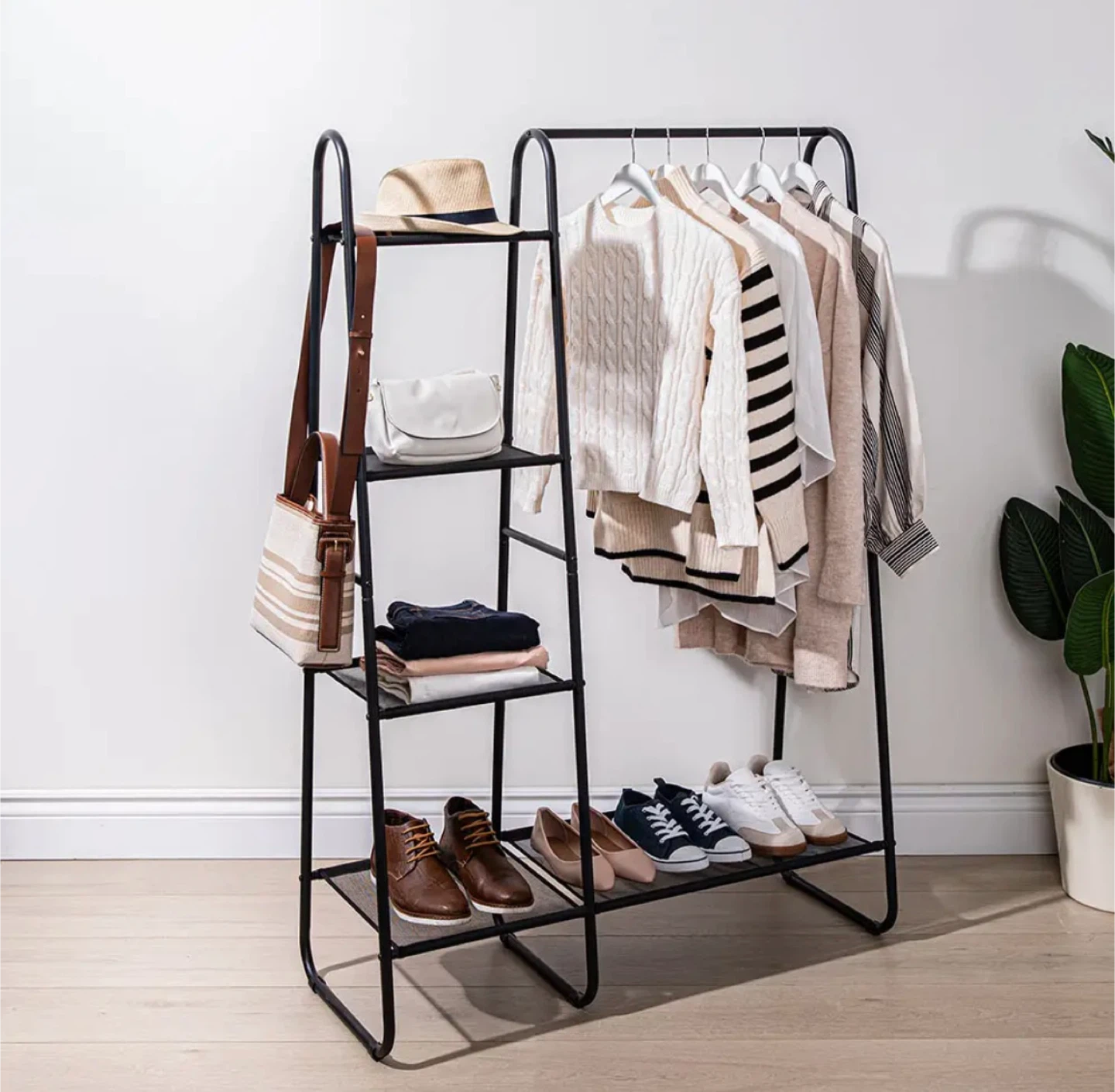 Garmet rack with shelves