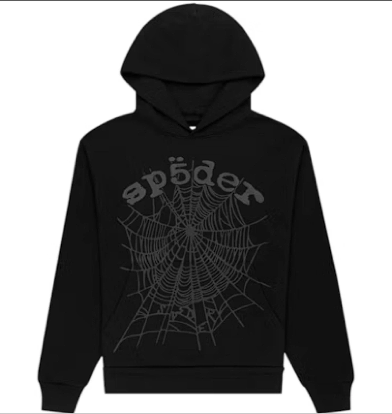 All black Sp5der hoodie