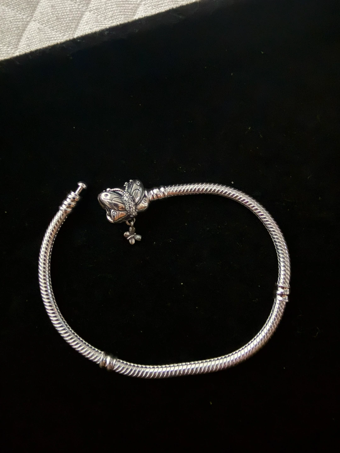 Pandora Sterling Silver Bracelet with Butterfly Clasp