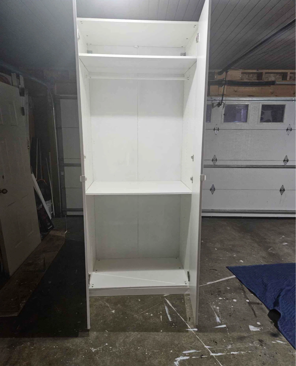 White Double Door Storage Cabinet/Wardrobe - photo 3