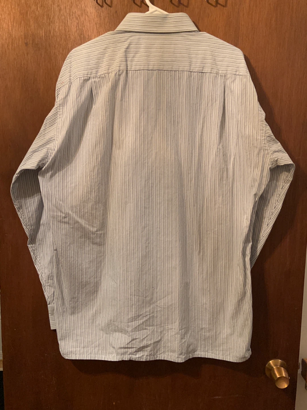 Simon Chang Men’s Dress Shirt – Blue Stripe, Used Good - photo 2