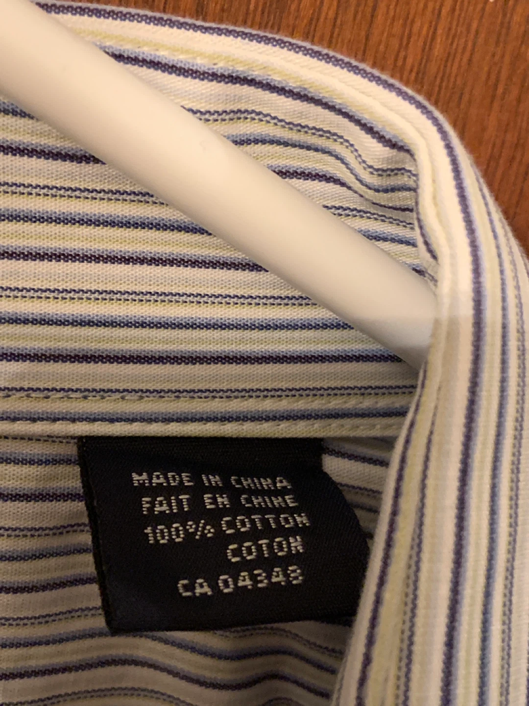 Simon Chang Men’s Dress Shirt – Blue Stripe, Used Good - photo 5