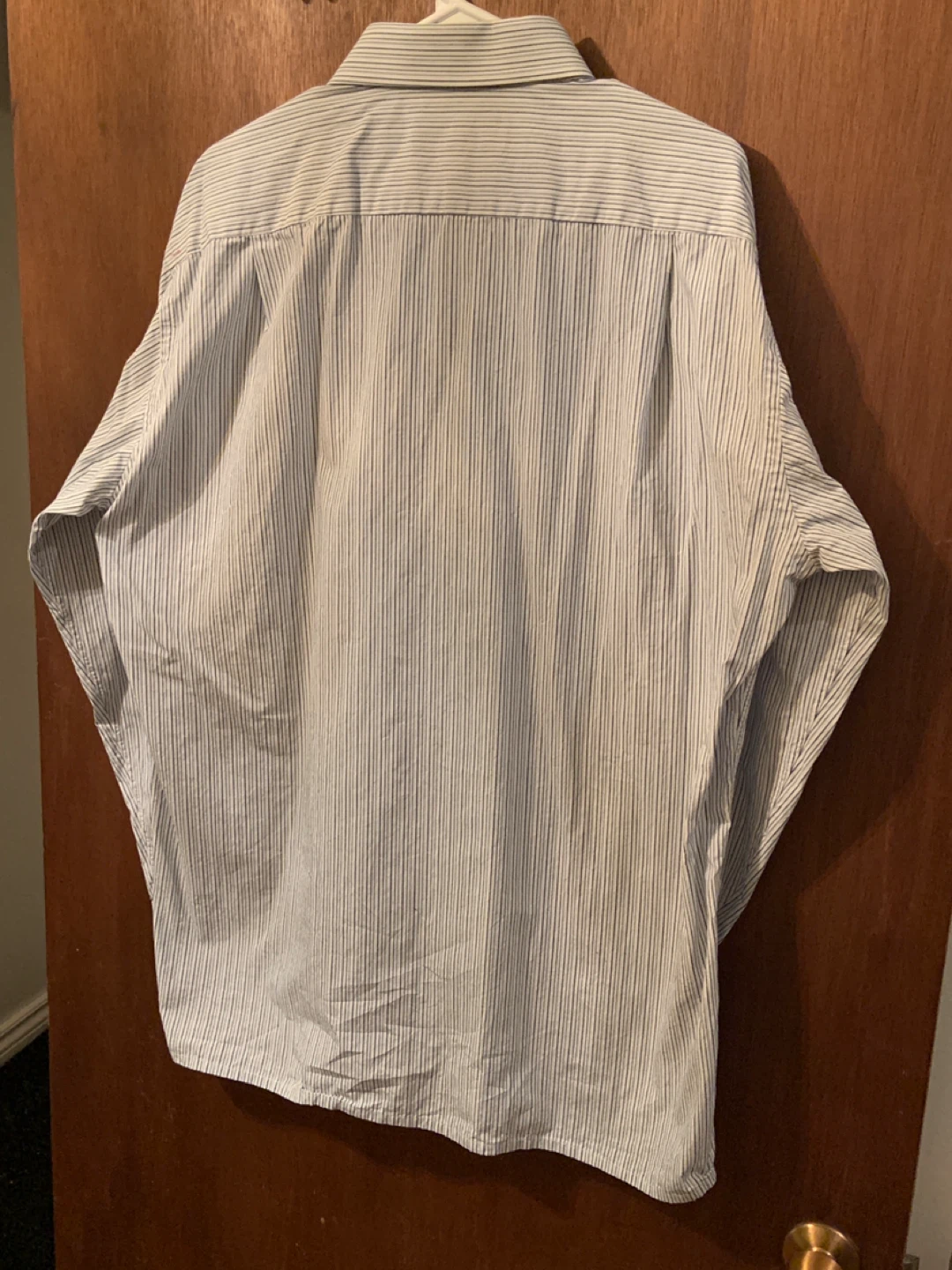 Simon Chang Men’s Dress Shirt – Blue Stripe, Used Good - photo 3
