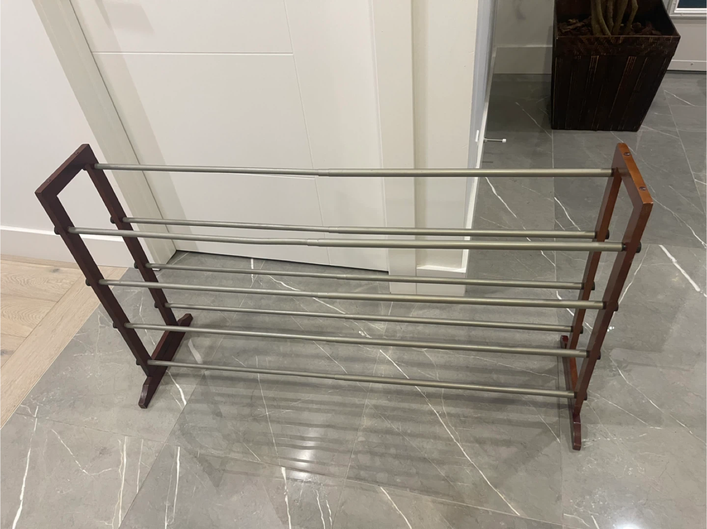 Wooden and Metal Shoe Rack - photo 2